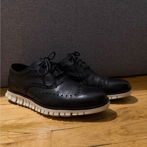 Black Leather Oxford Zerogand Men's Dress Shoes